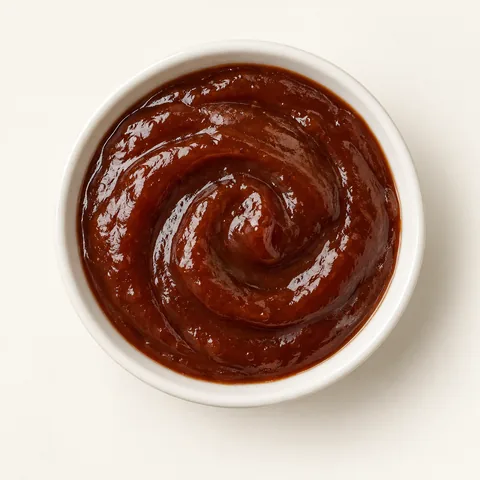 Salsa marrón rojiza, brillante