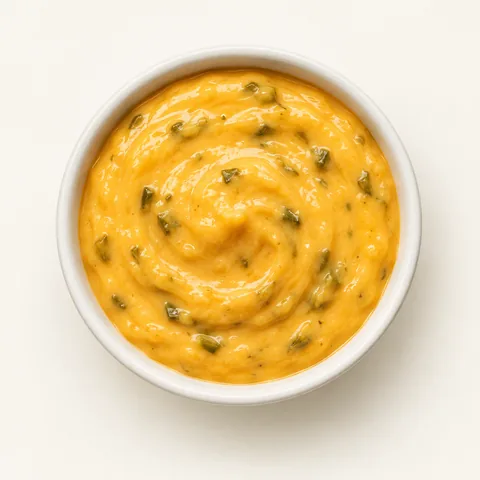 Salsa naranja con jalapeño verde